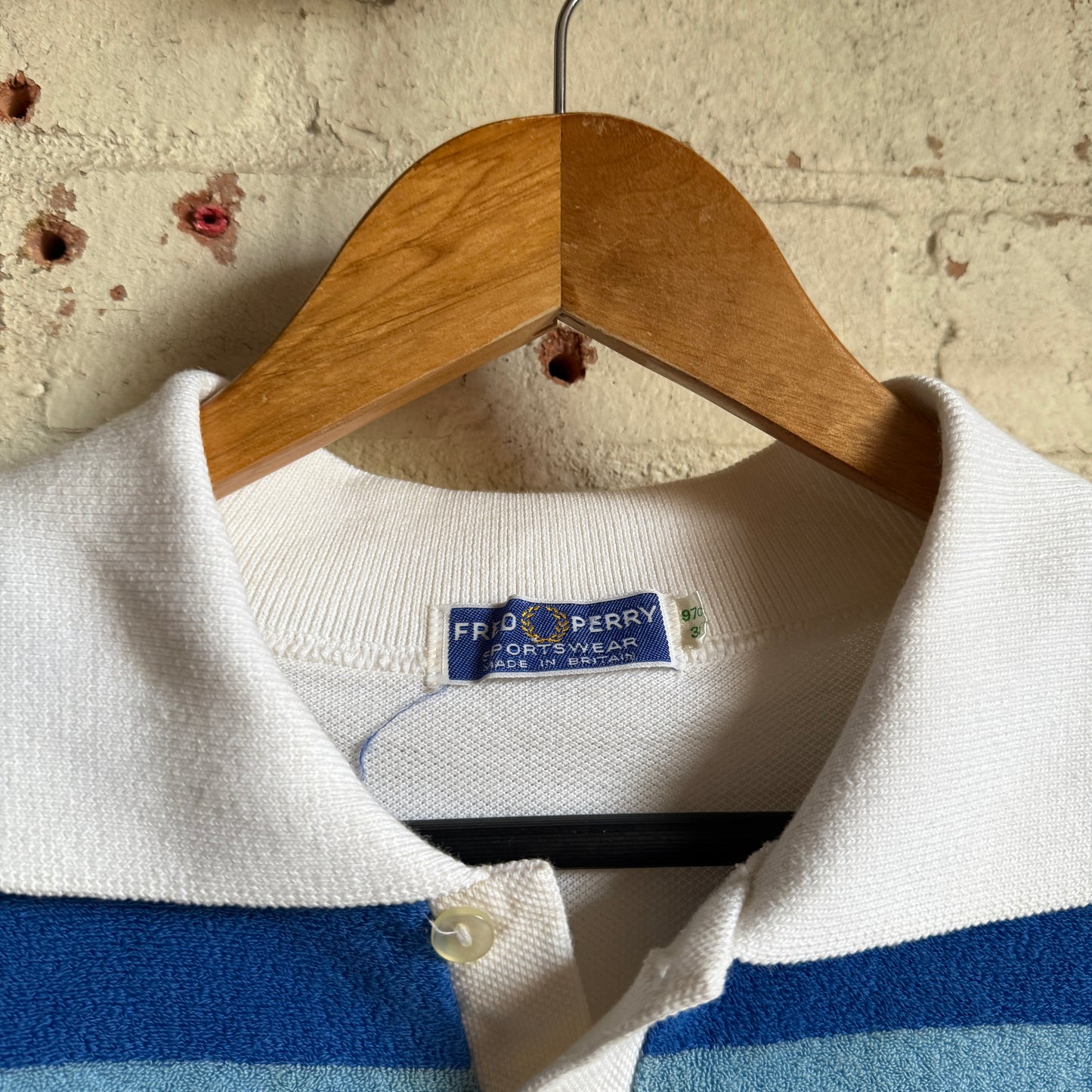 1980s White Fred Perry Towelling Polo Shirt Top