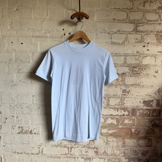 1980s Baby Blue Hanes Blank T-Shirt