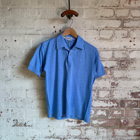 1960s Baby Blue British Sports Polo Shirt