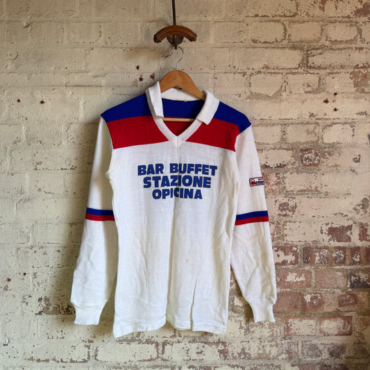 1970s White Italian Football Template Jersey Top