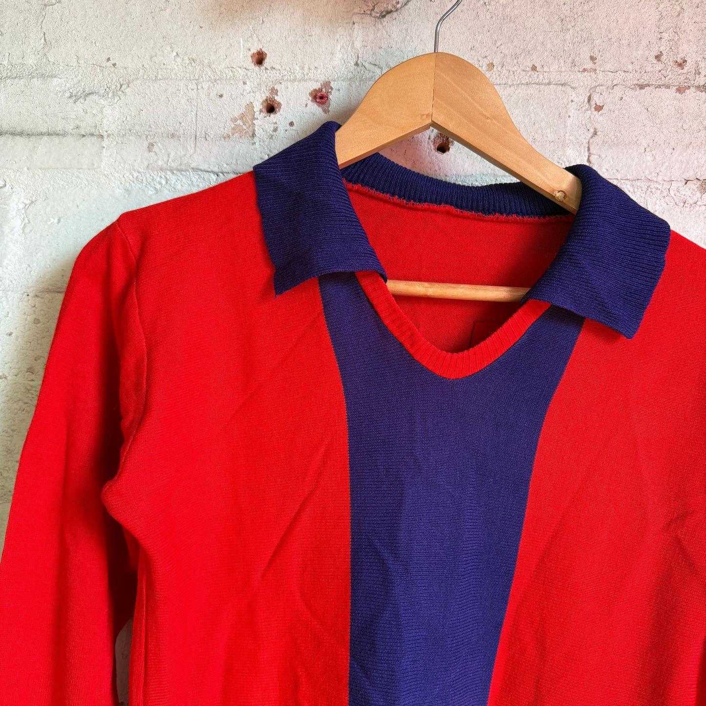 1960s Red and Blue Football Jersey Top