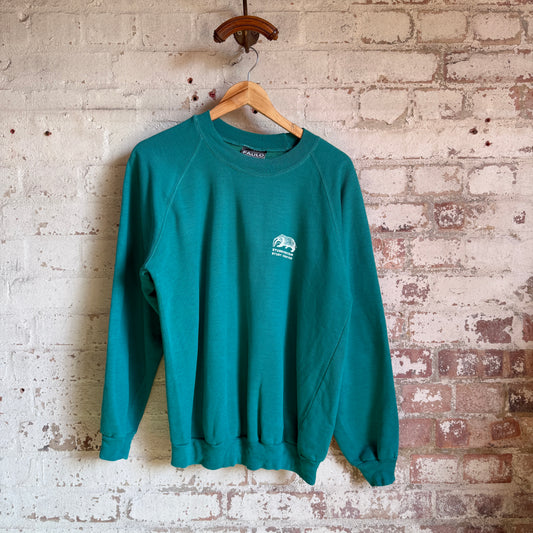 1990s Turquoise Badger Graphic Sweatshirt