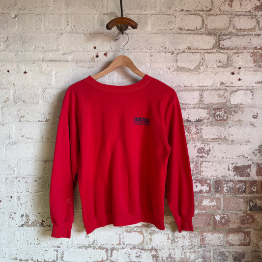 1970s Red Capital Radio Raglan Sweatshirt
