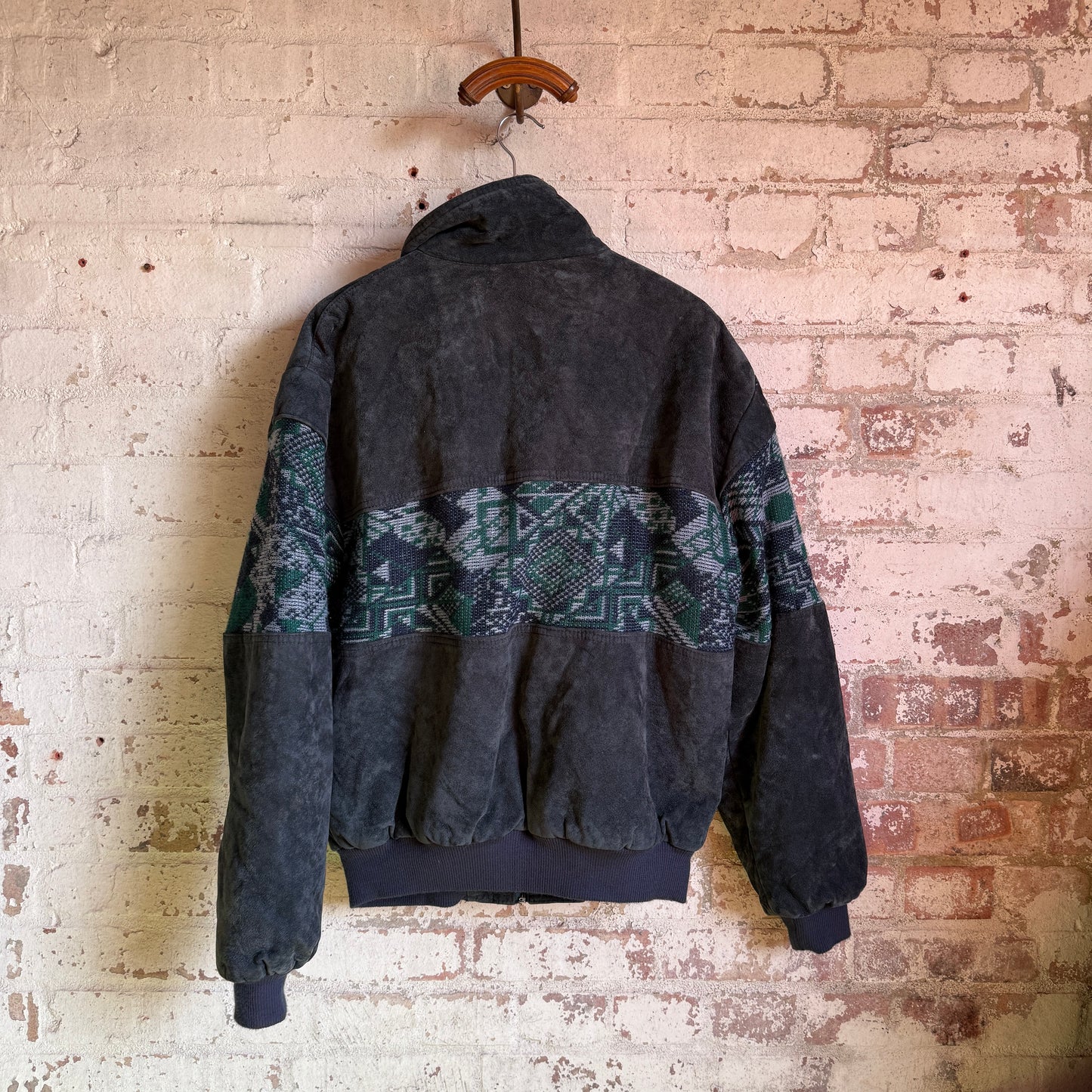 1980s Dark Green Italian Aztec Bomber Jacket