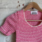 1970s Pink Knitted Erica Budd T-Shirt Top