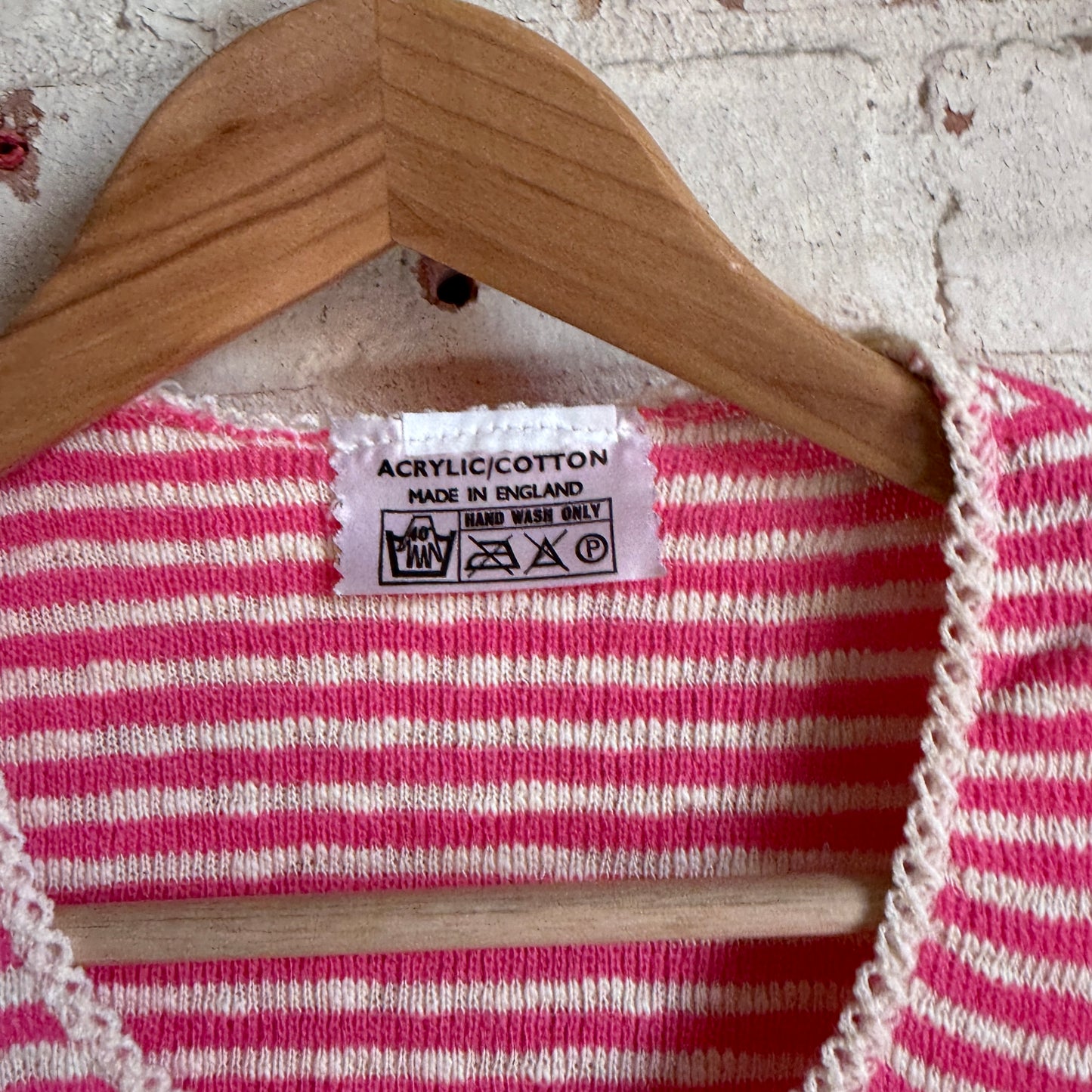 1970s Pink Knitted Erica Budd T-Shirt Top