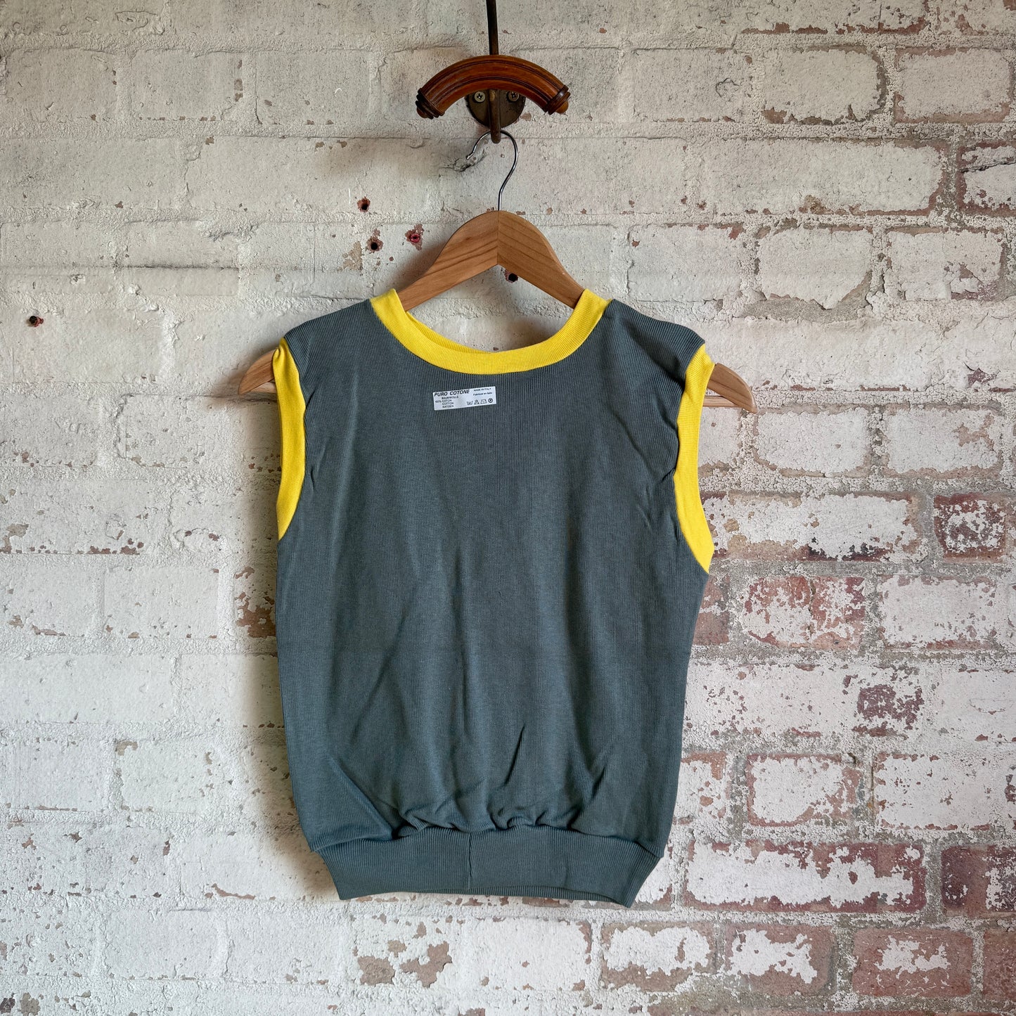 1970s Grey Italian Tank Top