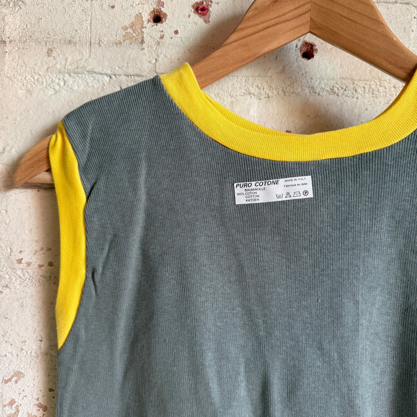 1970s Grey Italian Tank Top