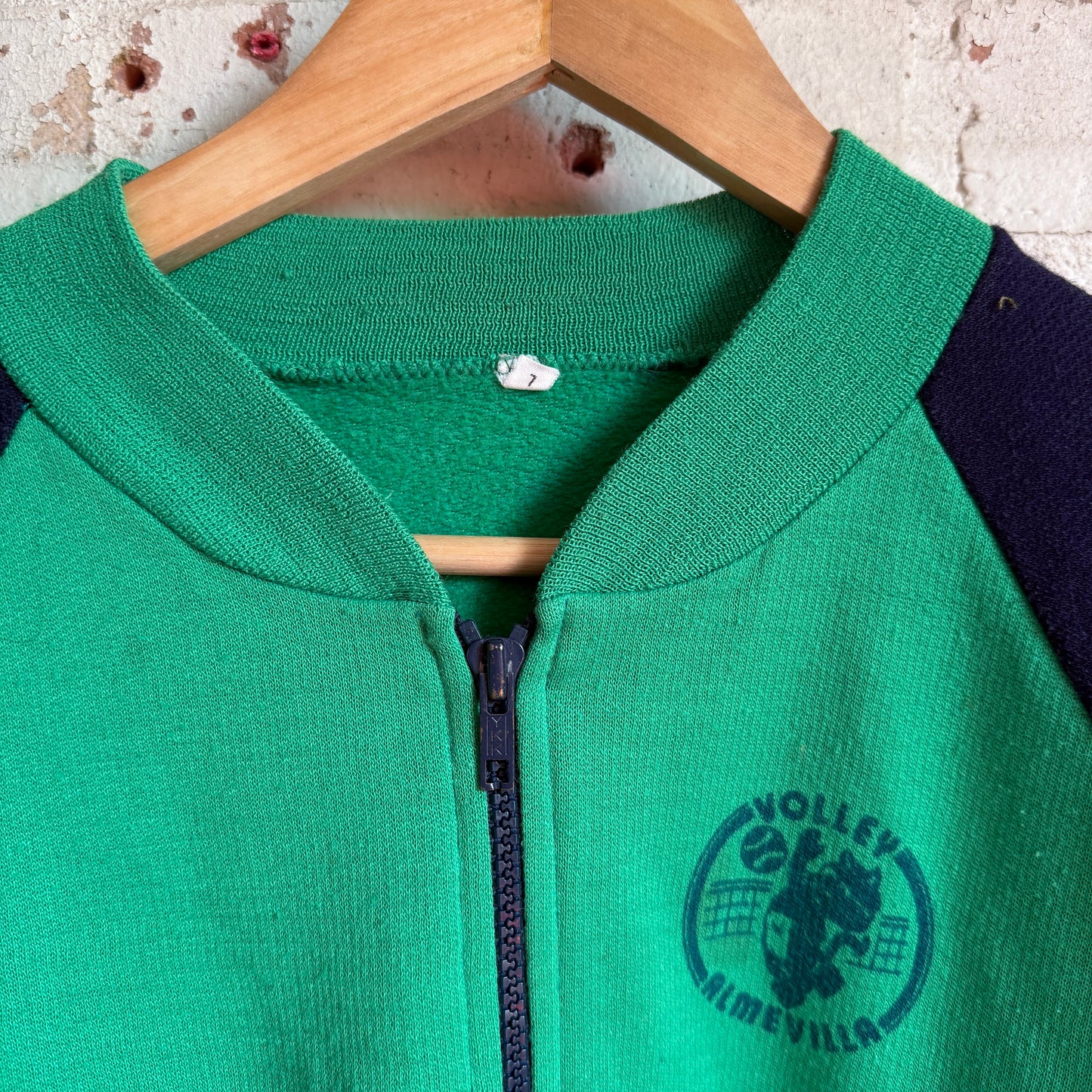 1980s Green and Navy Volleyball Track Top