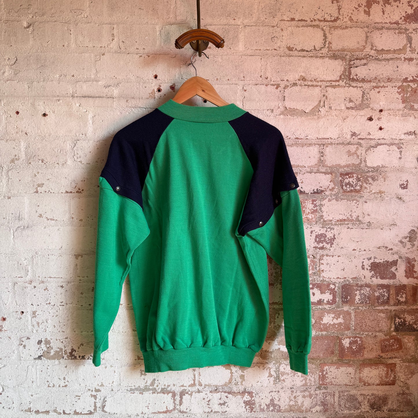 1980s Green and Navy Volleyball Track Top