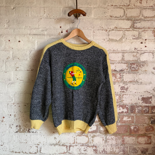 1970s Grey Knitted Italian Graphic Jumper