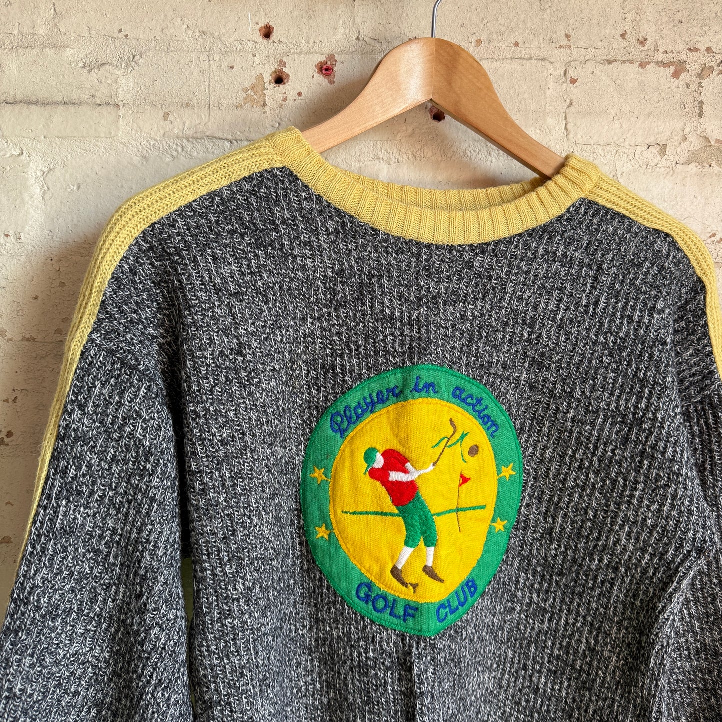 1970s Grey Knitted Italian Graphic Jumper