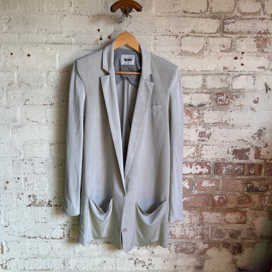 Grey Acne Long Jumper Blazer Jacket