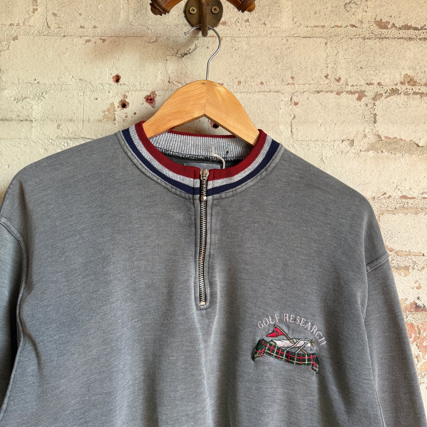 1980s Grey Faded Zip Sweatshirt