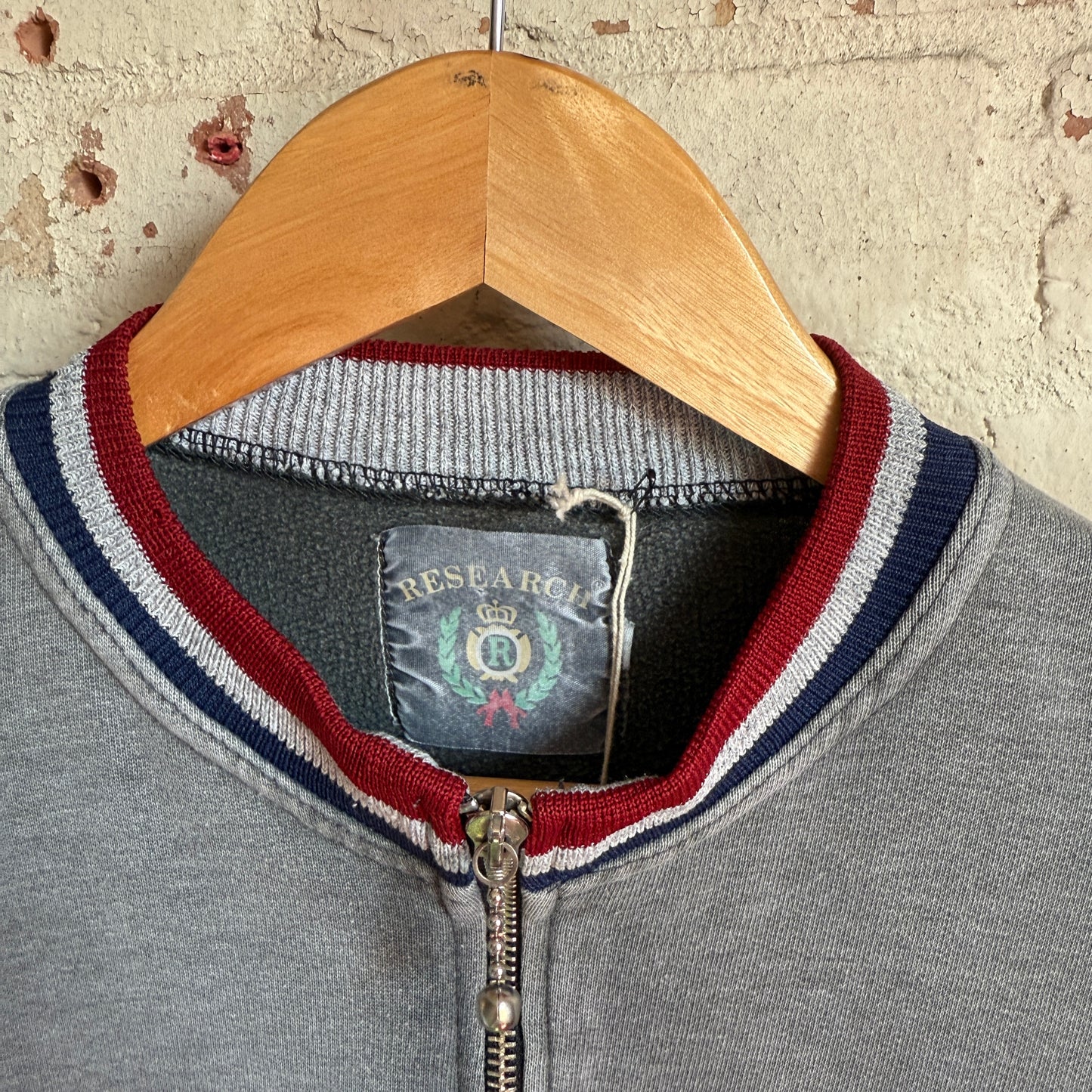 1980s Grey Faded Zip Sweatshirt