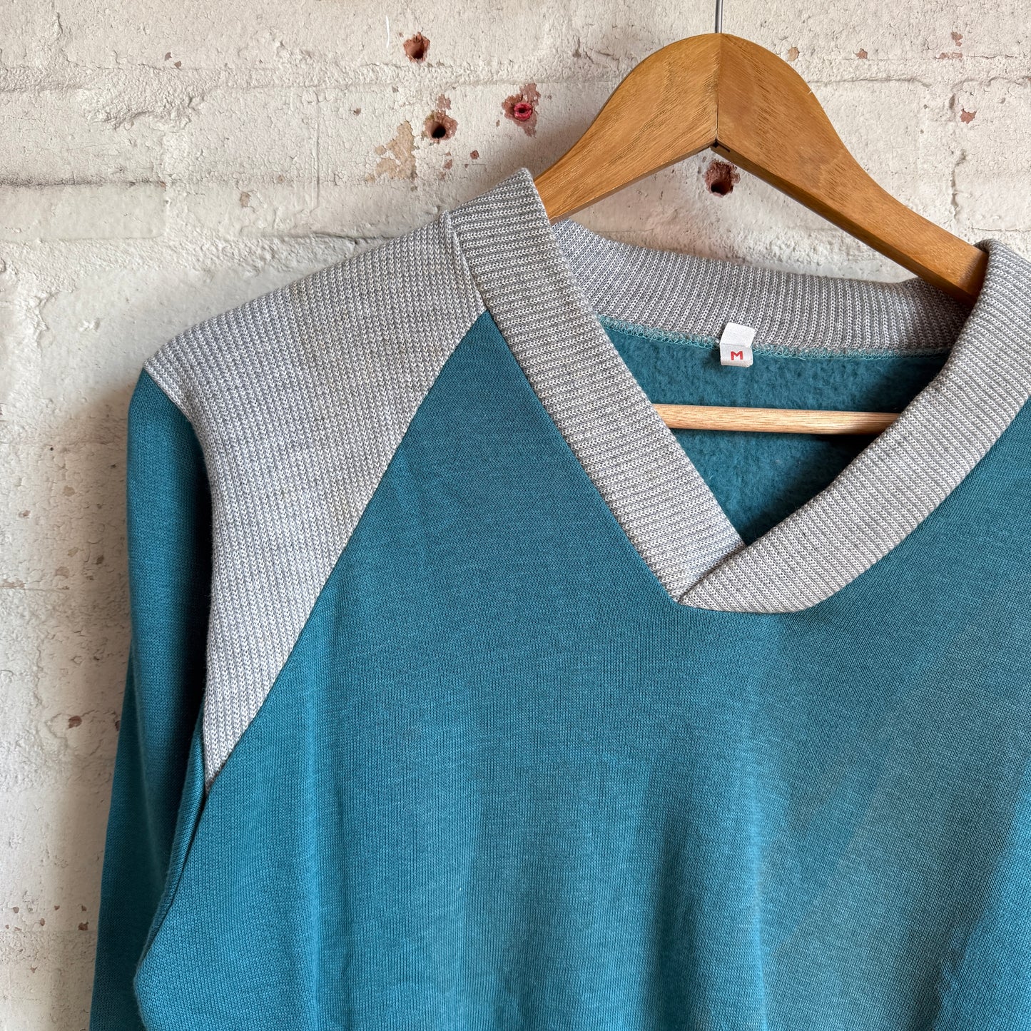 1960s Turquoise Unusual British Sweatshirt