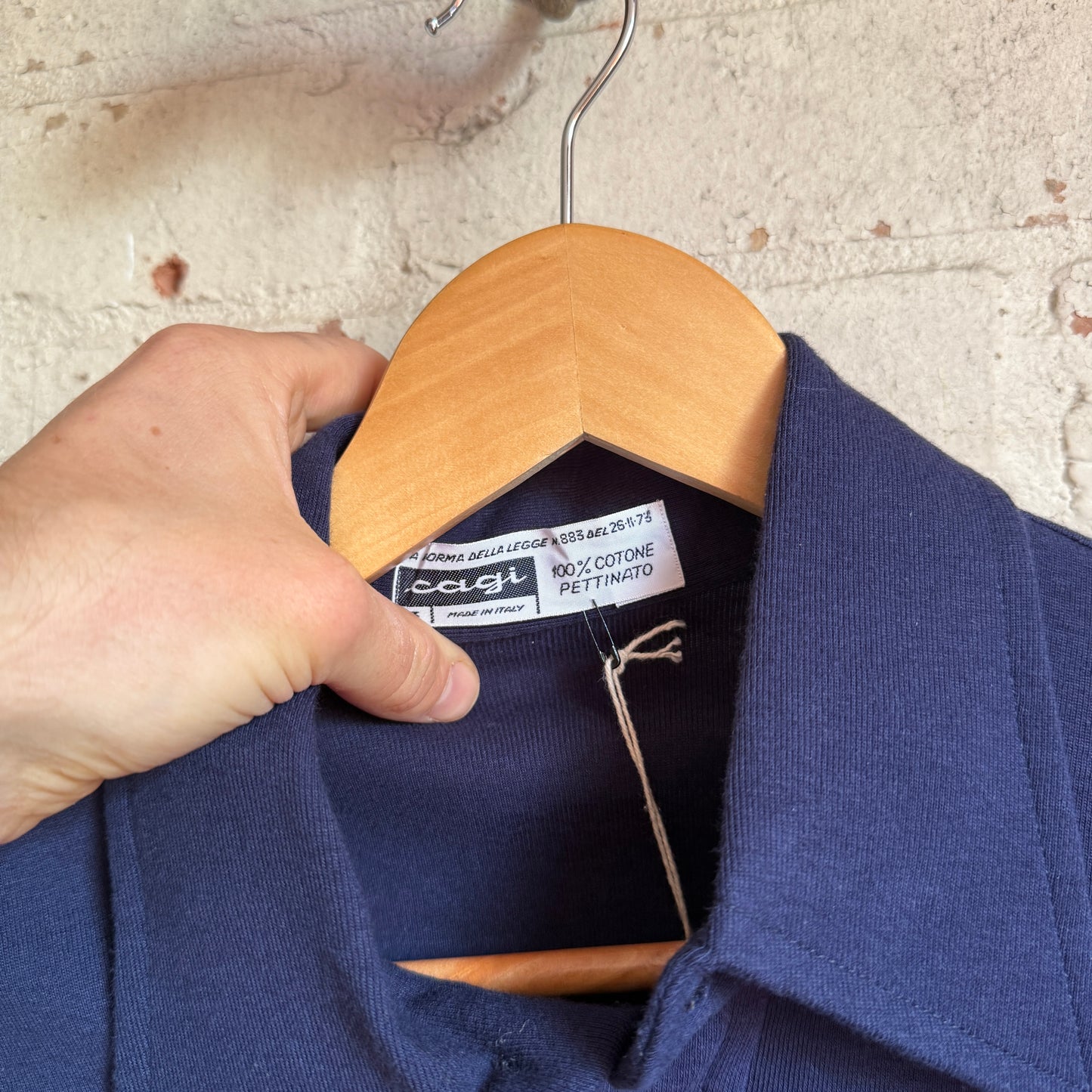 1970s Navy Italian Polo Shirt Top