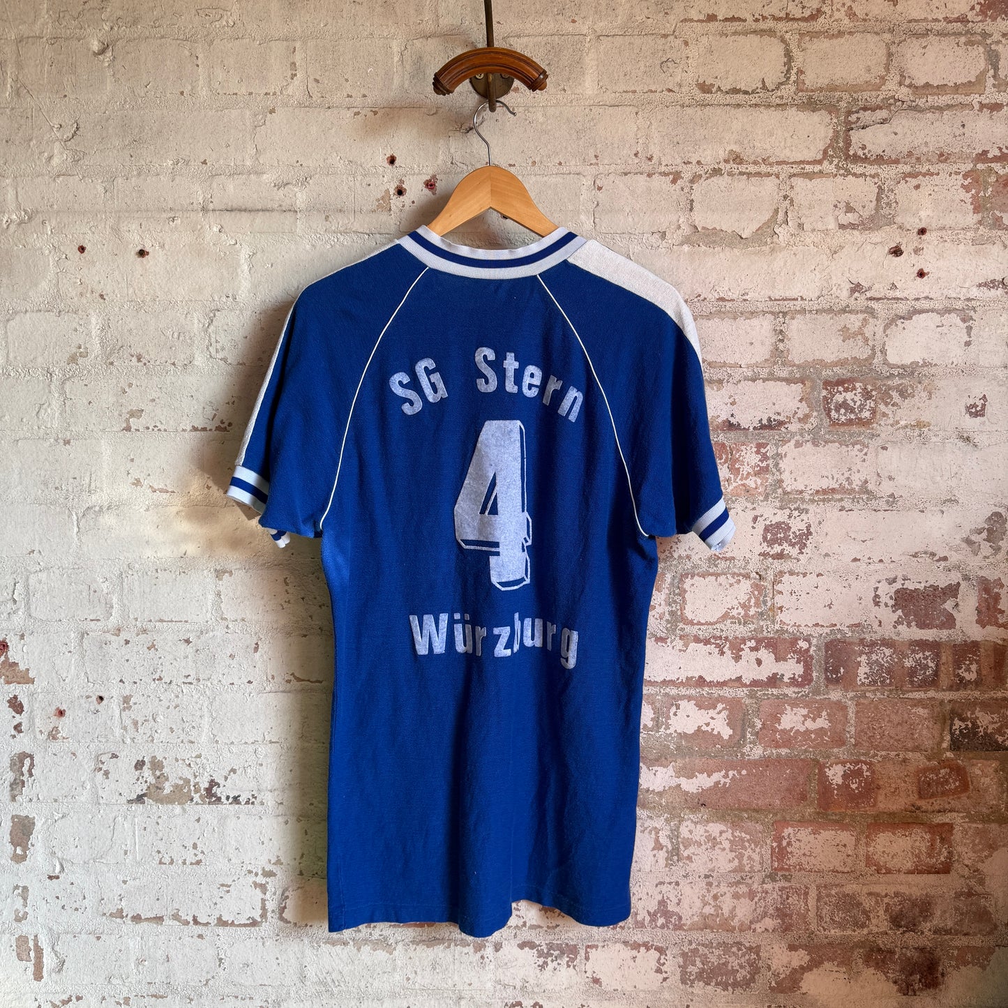 1980s Blue Mercedes Graphic Sports T-Shirt