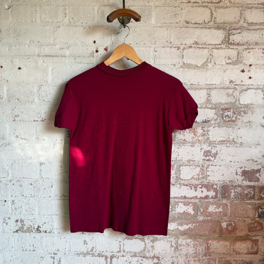 1970s Maroon British Blank T-Shirt