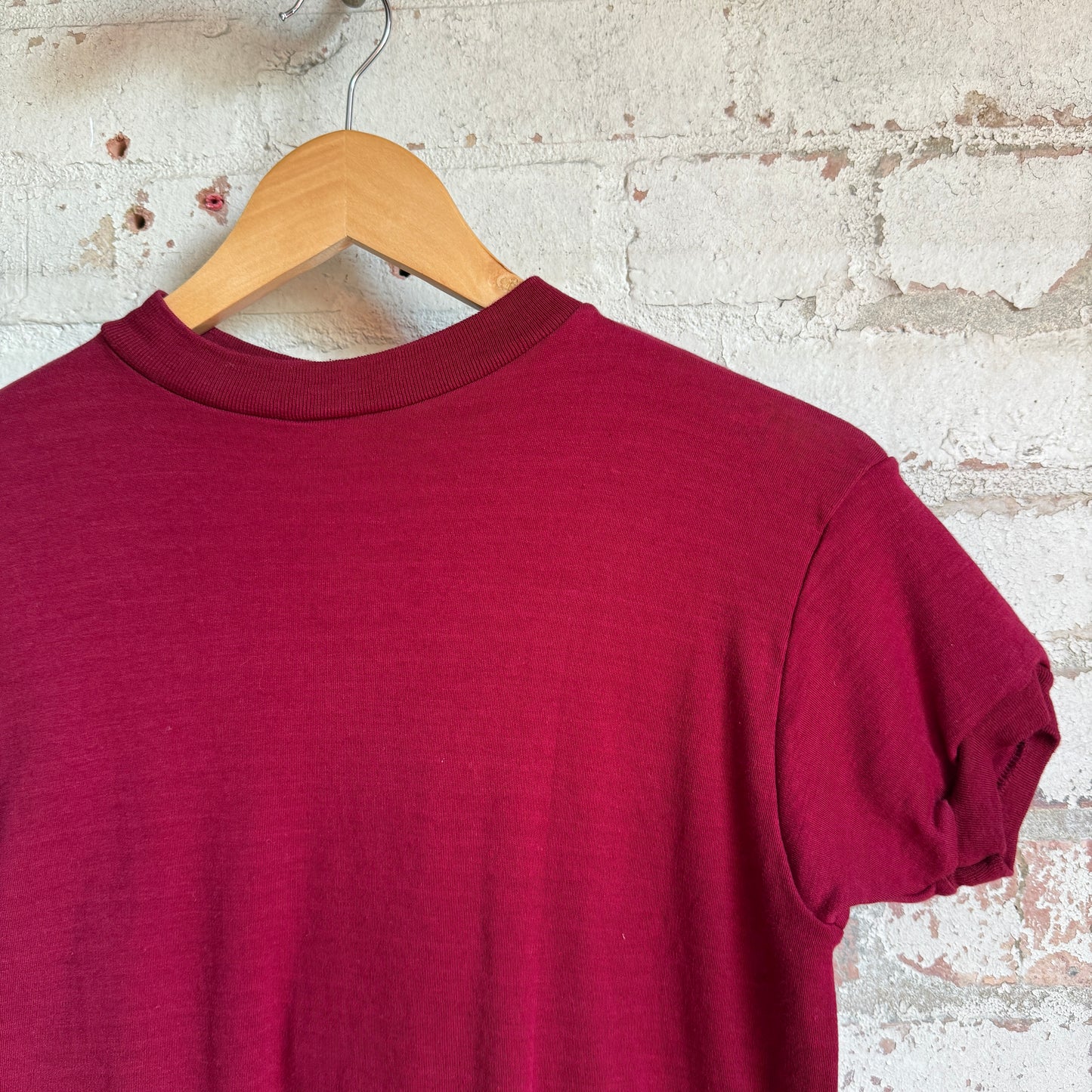 1970s Maroon British Blank T-Shirt