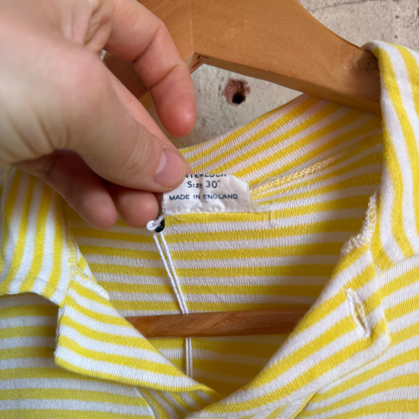 1960s Yellow Striped Holstar Polo Shirt Top