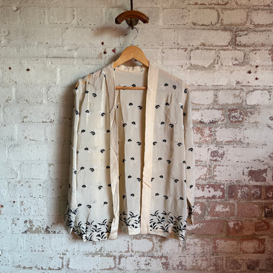 1930s Silk Embroidered Blouse Jacket