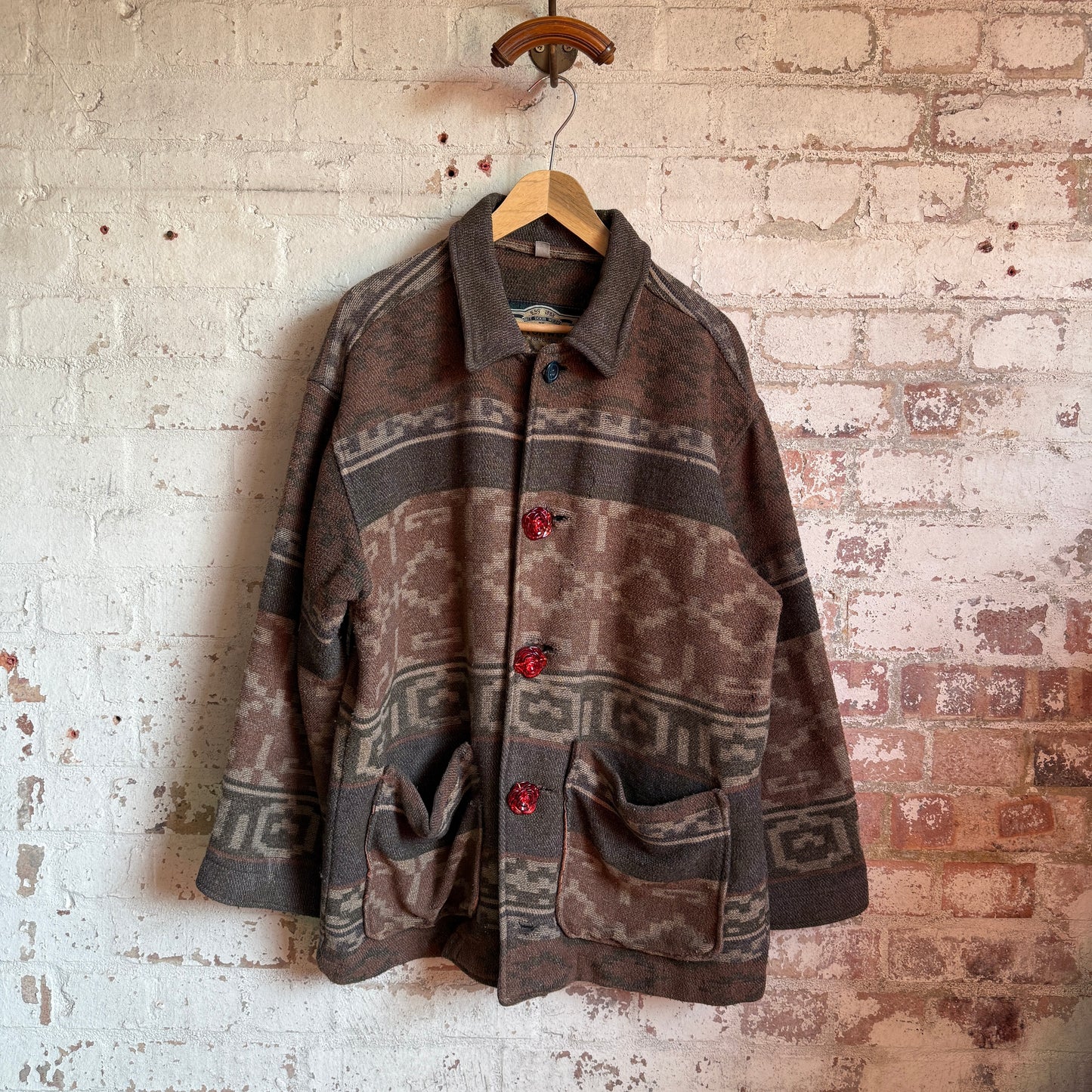 1980s Unusual Wool Aztec Jacket