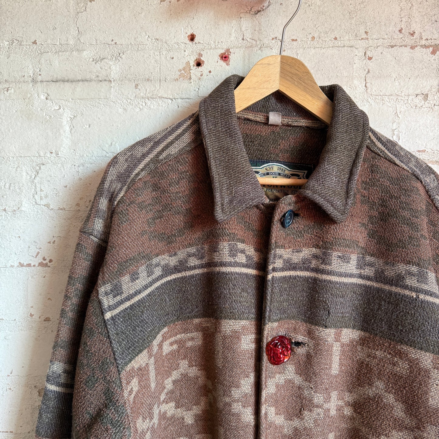 1980s Unusual Wool Aztec Jacket