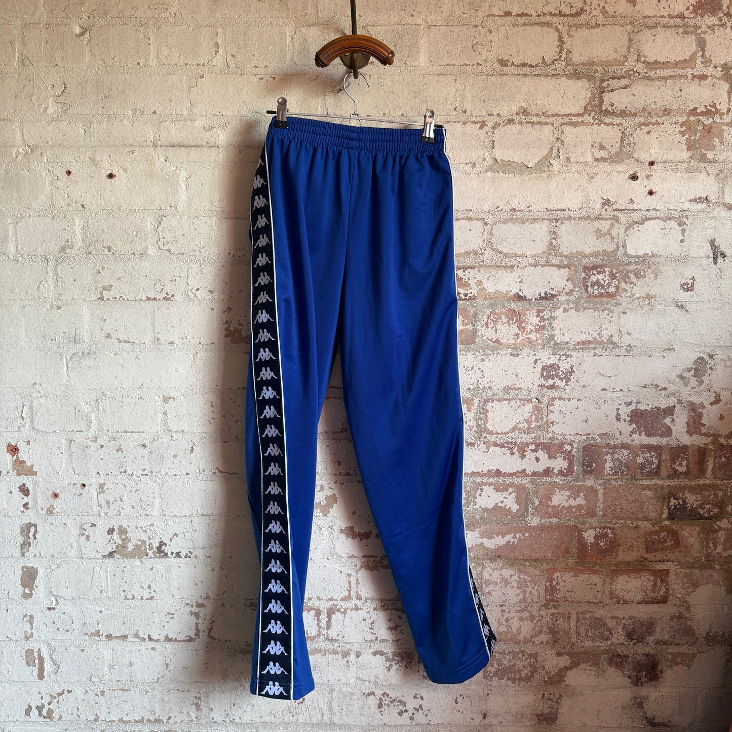 1990s Blue Kappa tape Logo Tracksuit Bottoms
