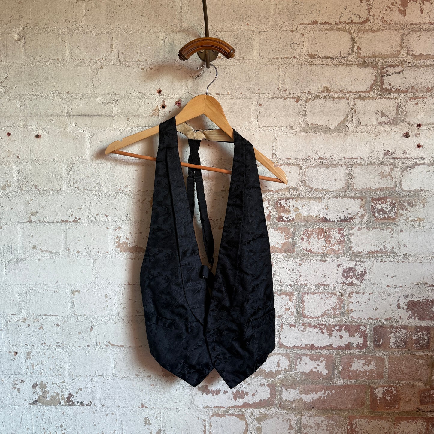 1930s Black Patterned Formal Waistcoat