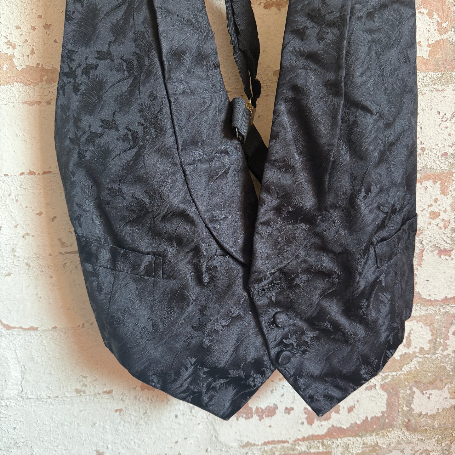 1930s Black Patterned Formal Waistcoat