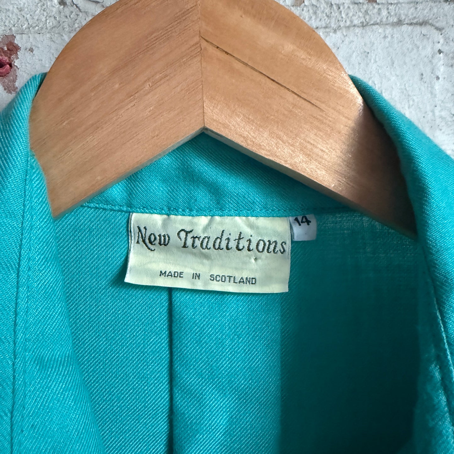 1980s Turquoise Cotton Button Up Shirt