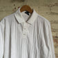 1980s White Polyester Mod Style Polo Shirt Top