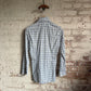 1970s White Checkered Dagger Collar Shirt