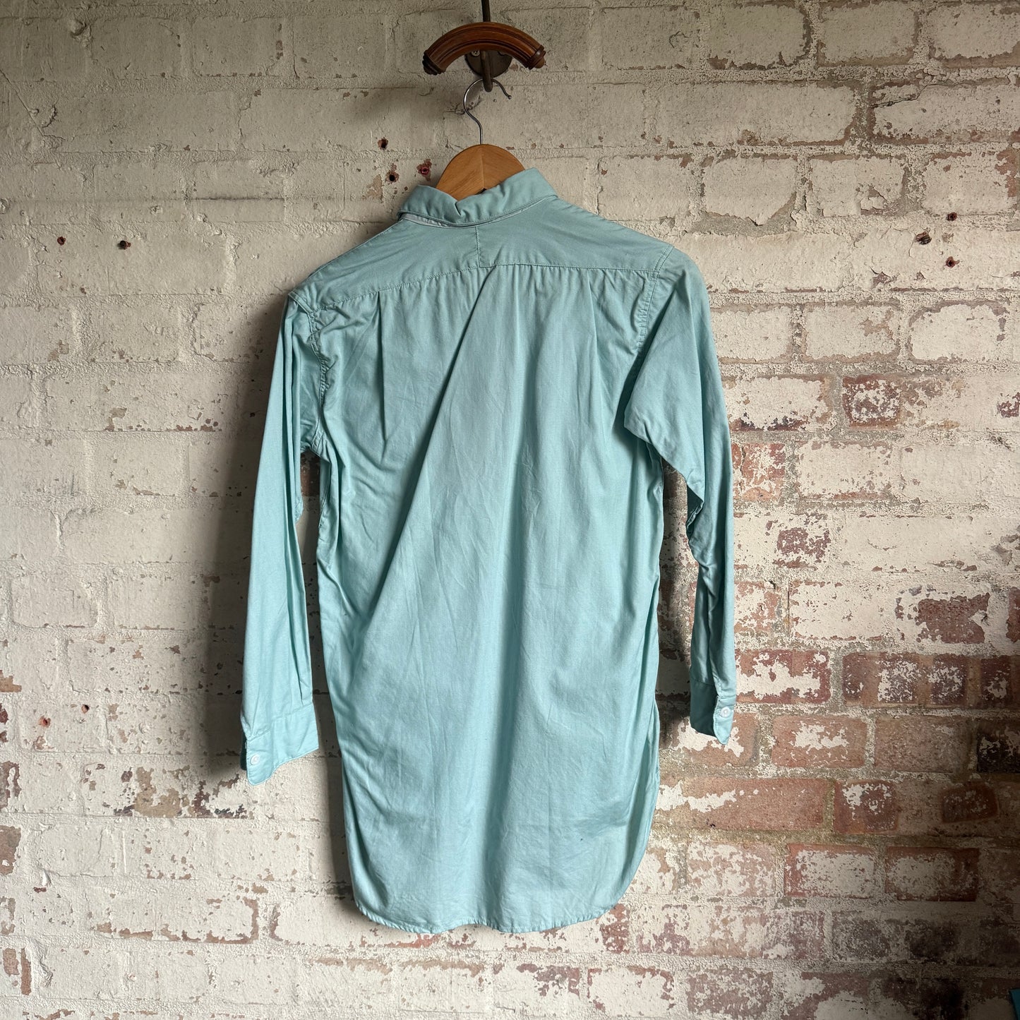 1950s Turquoise British Pullover Cotton Shirt