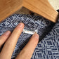 1970s Navy Patterned Knitted Button Shirt