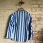1940s 1950s Blue Striped Dead Stock Pyjama Leisure Shirt