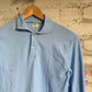 1970s Baby Blue Polyester Polo Shirt Top