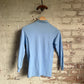 1970s Baby Blue Polyester Polo Shirt Top