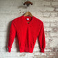 1970s Red Patterned Towelling Knitted Jumper