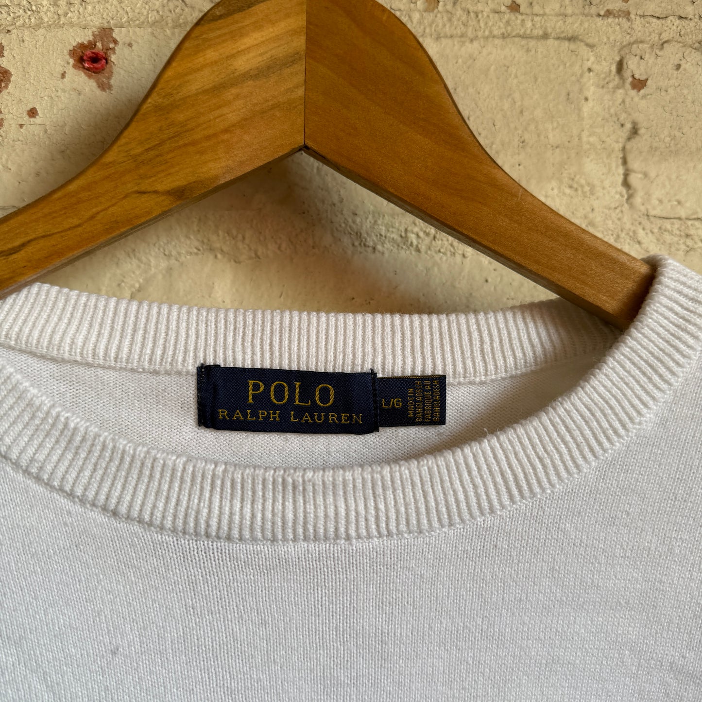 Vintage White Ralph Lauren Knitted Jumper