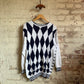 1980s St Michaels Striped Argyle Knit Jumper