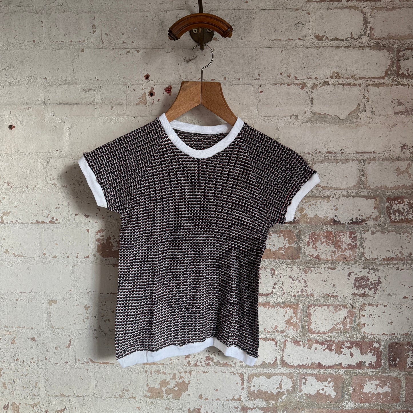 1970s Grey Raglan Knitted T-Shirt
