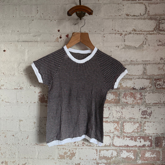 1970s Grey Raglan Knitted T-Shirt