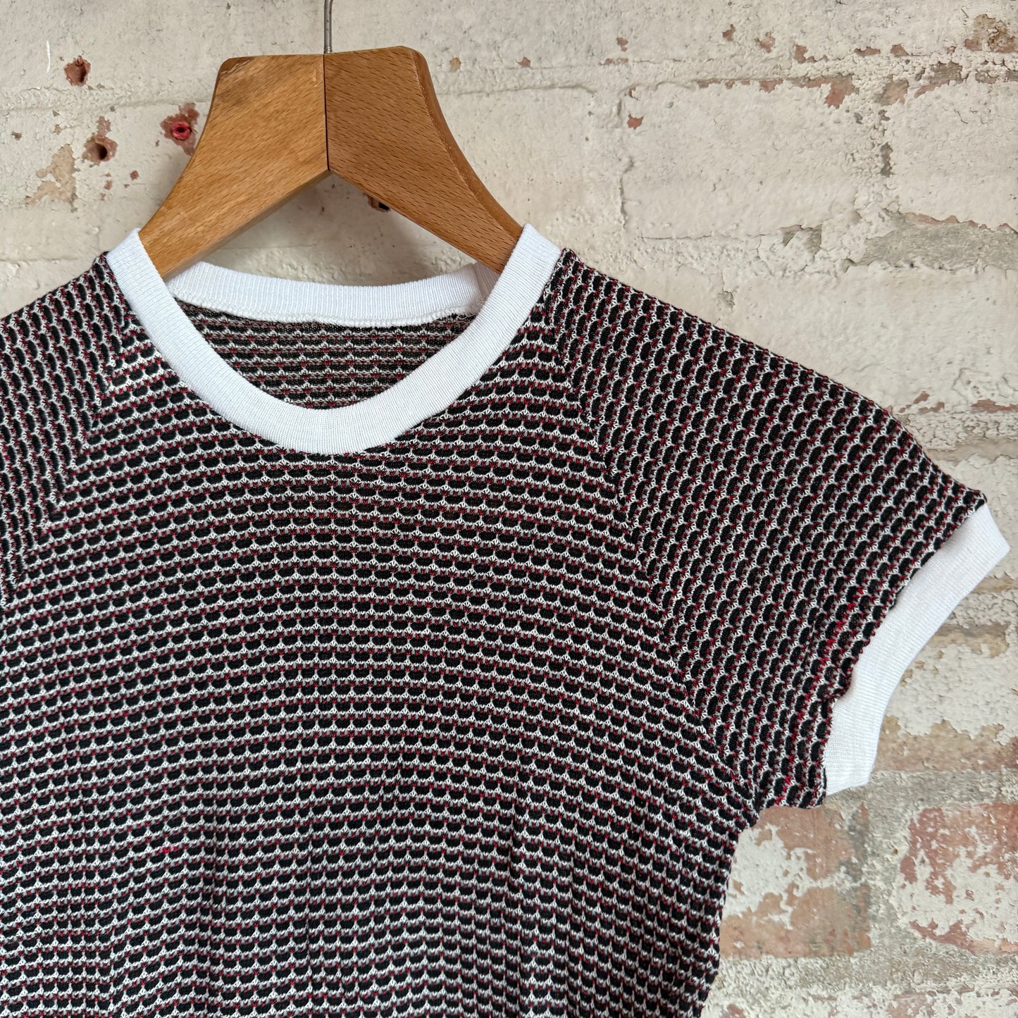 1970s Grey Raglan Knitted T-Shirt