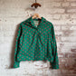 1970s Green Patterned Shirt Blouse