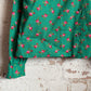 1970s Green Patterned Shirt Blouse