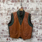 1970s Green Leather Padded Gilet Jacket