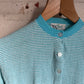 1960s Blue Striped British Cardigan Top