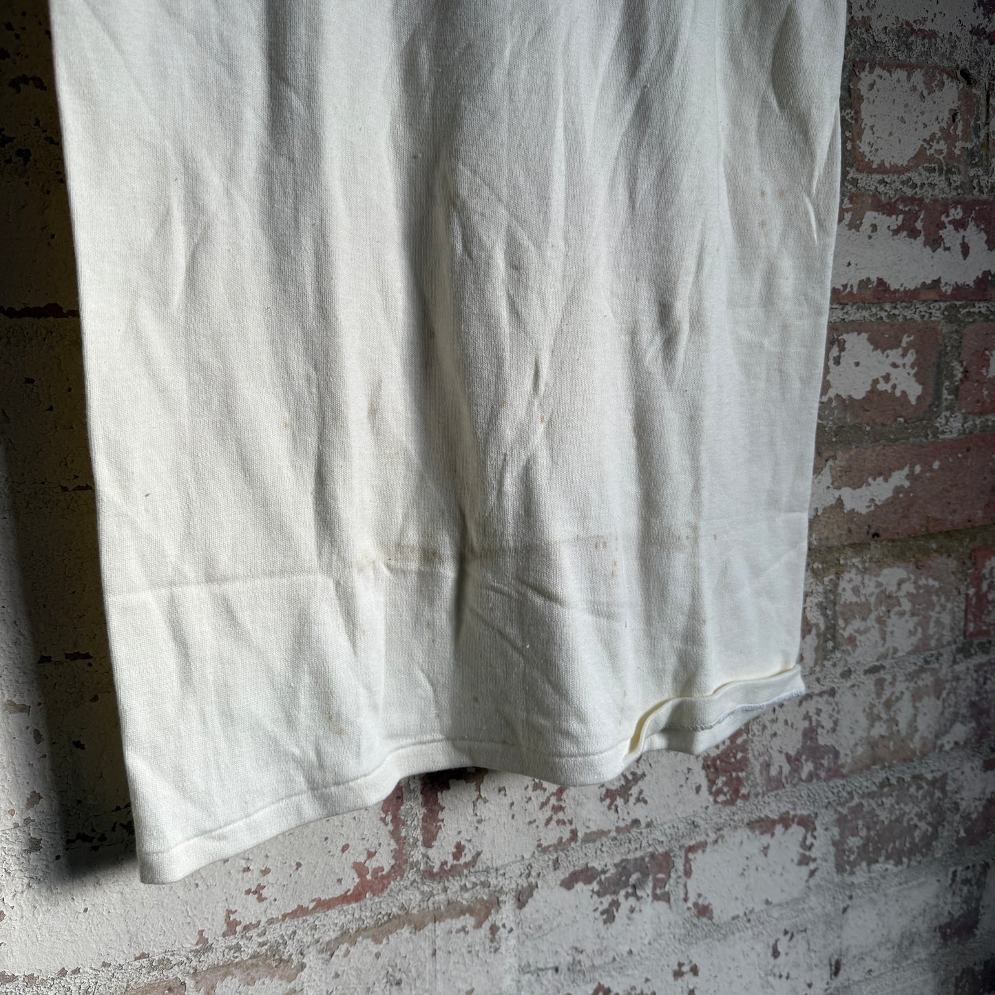 1980s Cream Blank Cotton T-Shirt